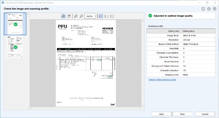 Screenshot der PaperStream OCR-Software&nbsp;2